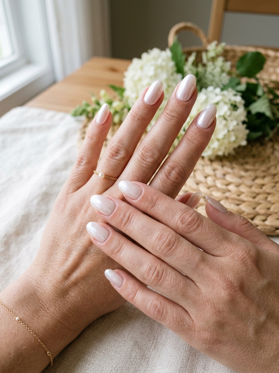 Seashell Pearl Nails